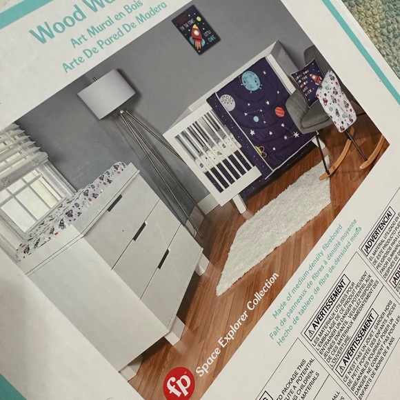 New Fisher-Price Space Explorer Rocket Wall Art Wood Boy’s Room Baby Nursery - Picture 14 of 15